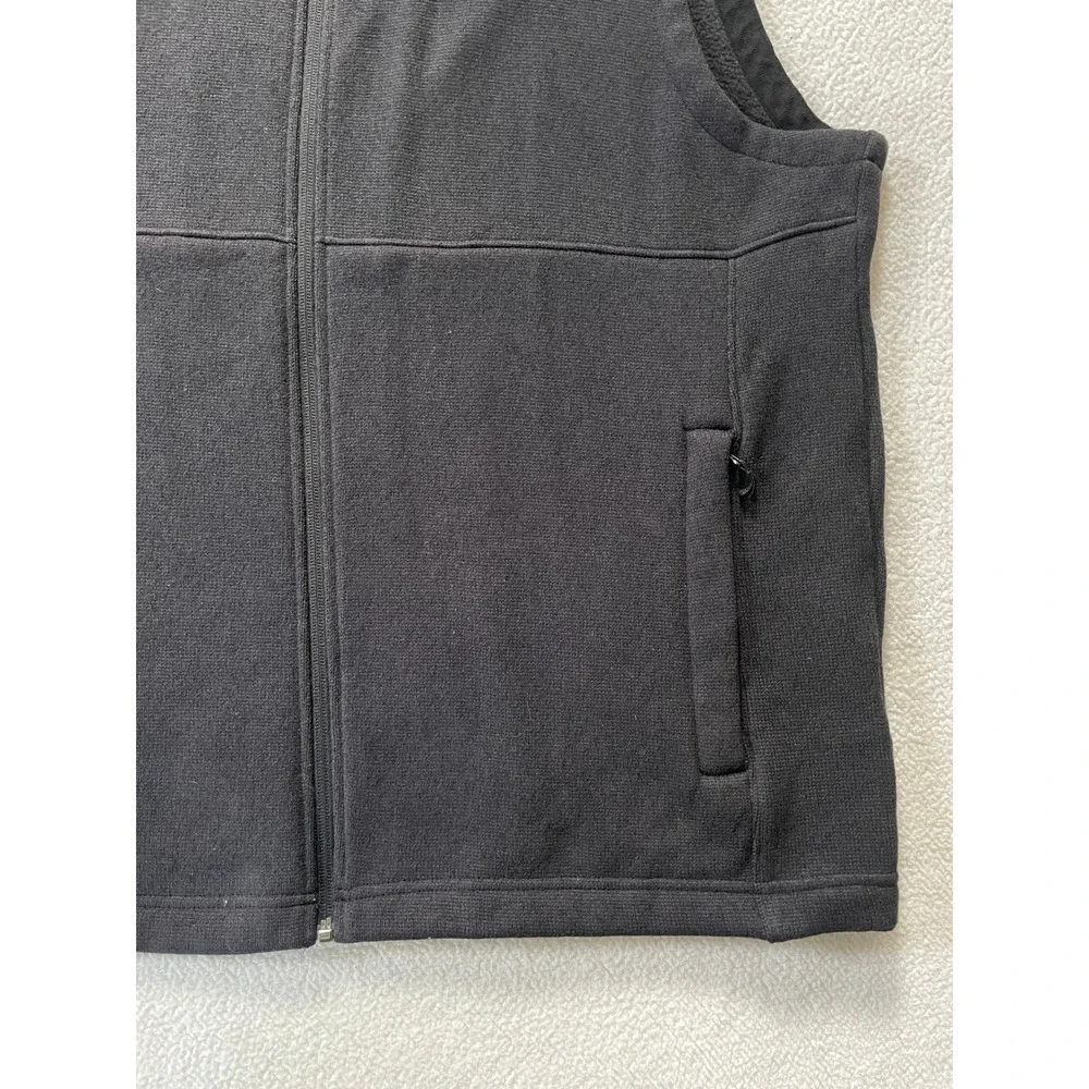 The North Face Mens XL Vest Black Circular Design‎ Fleece Full Zip
